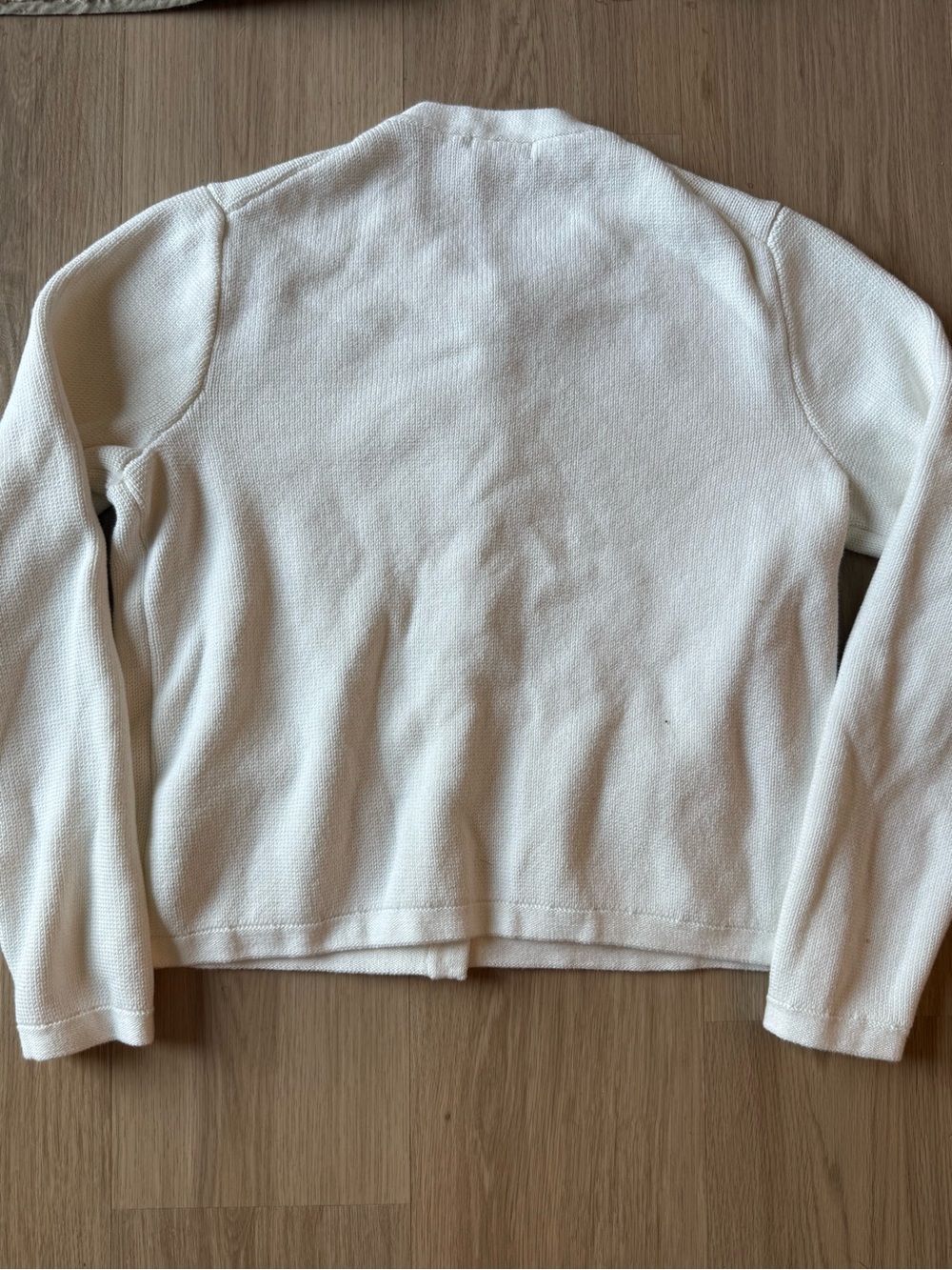 Quince 100% Organic Cotton Sweater Jacket Ivory Lady Jacket Sz M - Picture 4 of 6